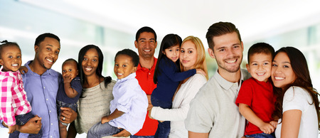 38309393 - group of different families together of all races